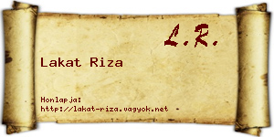 Lakat Riza névjegykártya